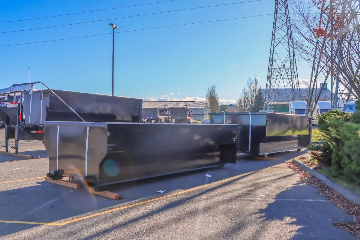 Roll-off dumpster ready for waste disposal at job site for Residential Dumpster Rental in South Whittier